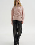 Straight Collar Twisted Shirt, Orchid