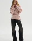 Straight Collar Twisted Shirt, Orchid