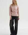 Straight Collar Twisted Shirt, Orchid