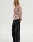 Straight Collar Twisted Shirt, Orchid