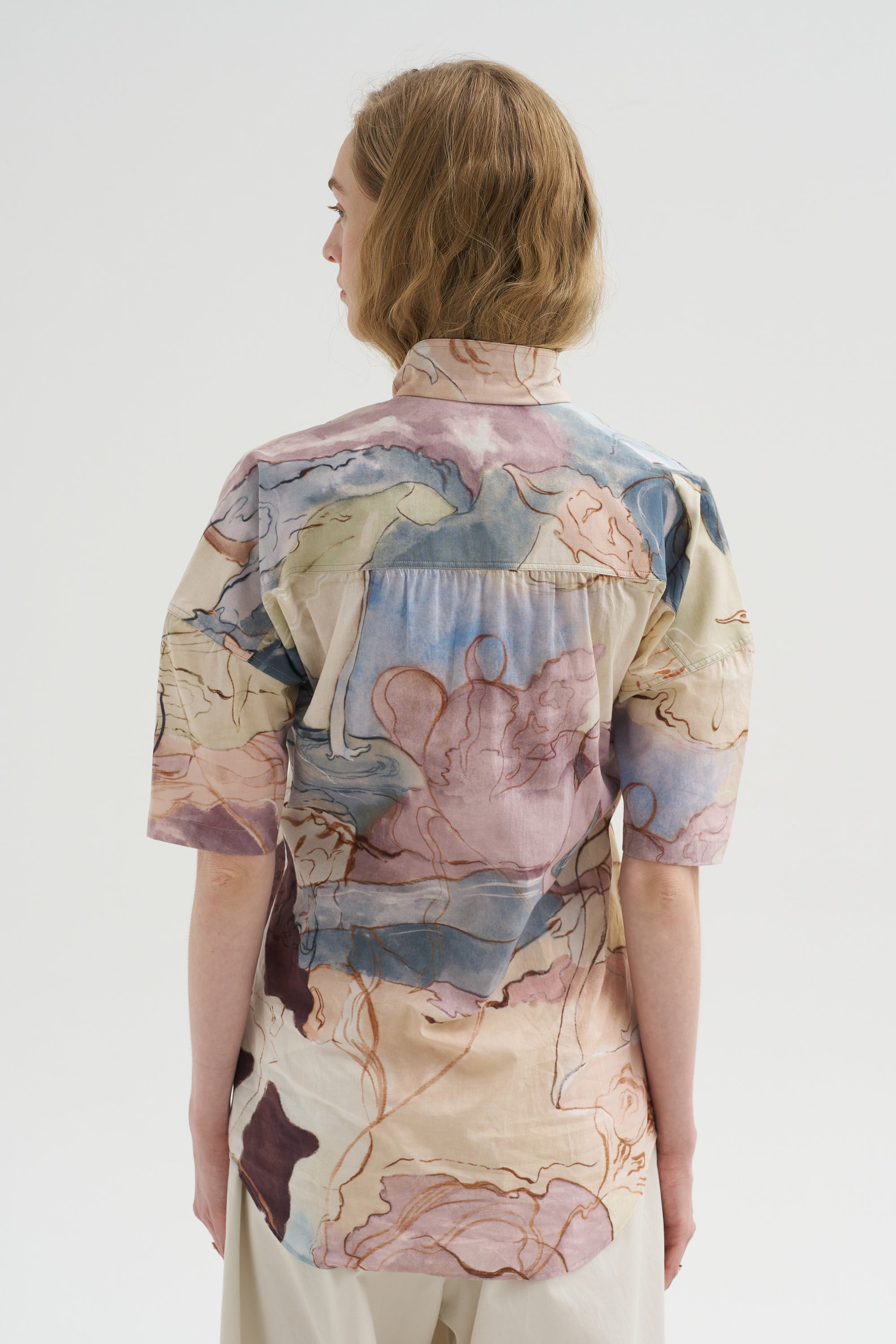 Short Sleeve Shirt With Foulard, Multicolor
