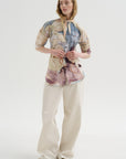 Short Sleeve Shirt With Foulard, Multicolor