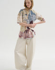 Short Sleeve Shirt With Foulard, Multicolor