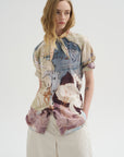 Short Sleeve Shirt With Foulard, Multicolor