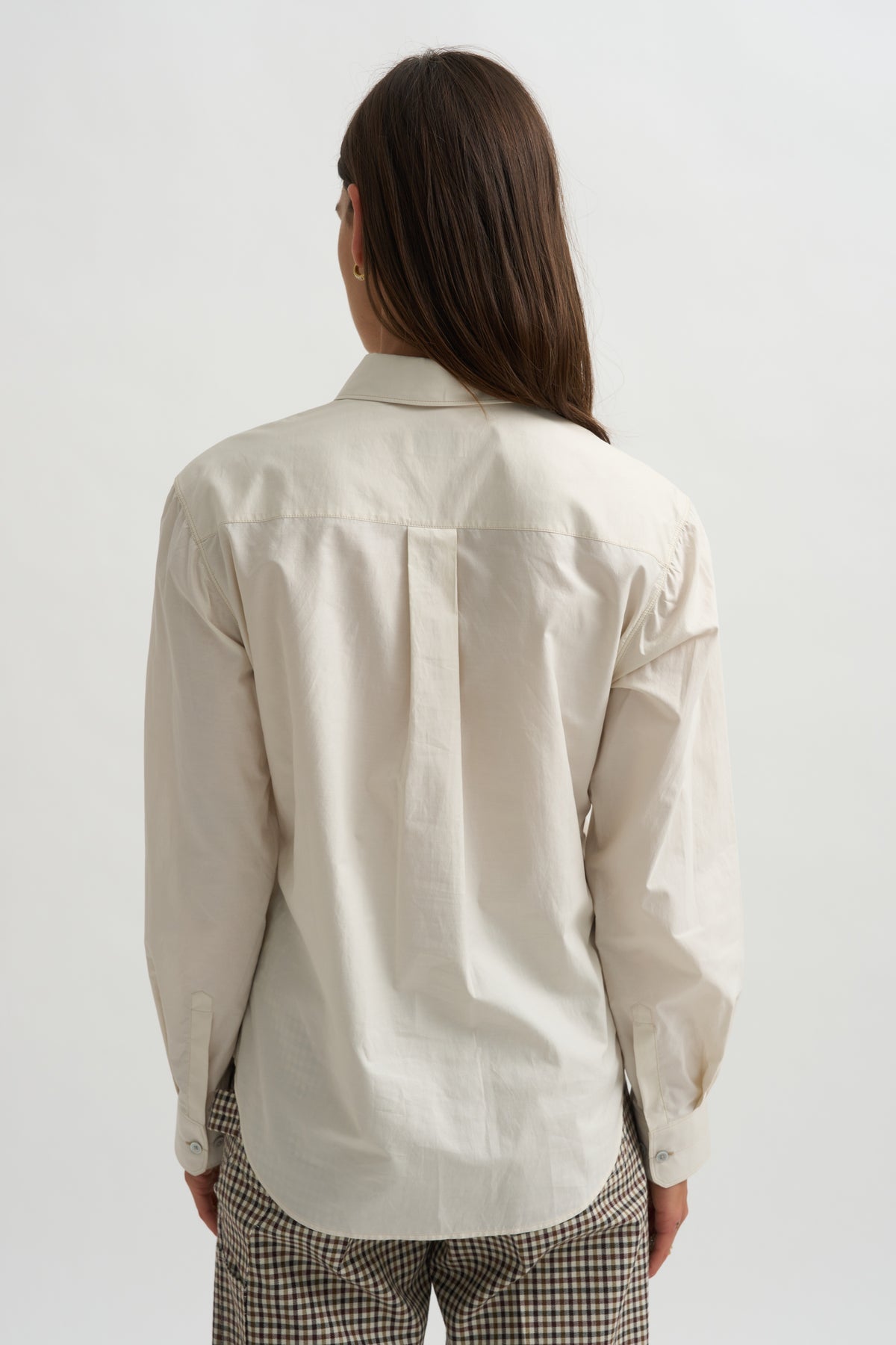 Pointed Collar Shirt, Light Cream