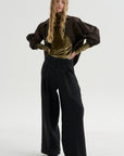 Fitted Stand-Collar Top, Brass