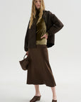 Fitted Stand-Collar Top, Brass