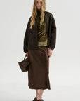 Fitted Stand-Collar Top, Brass