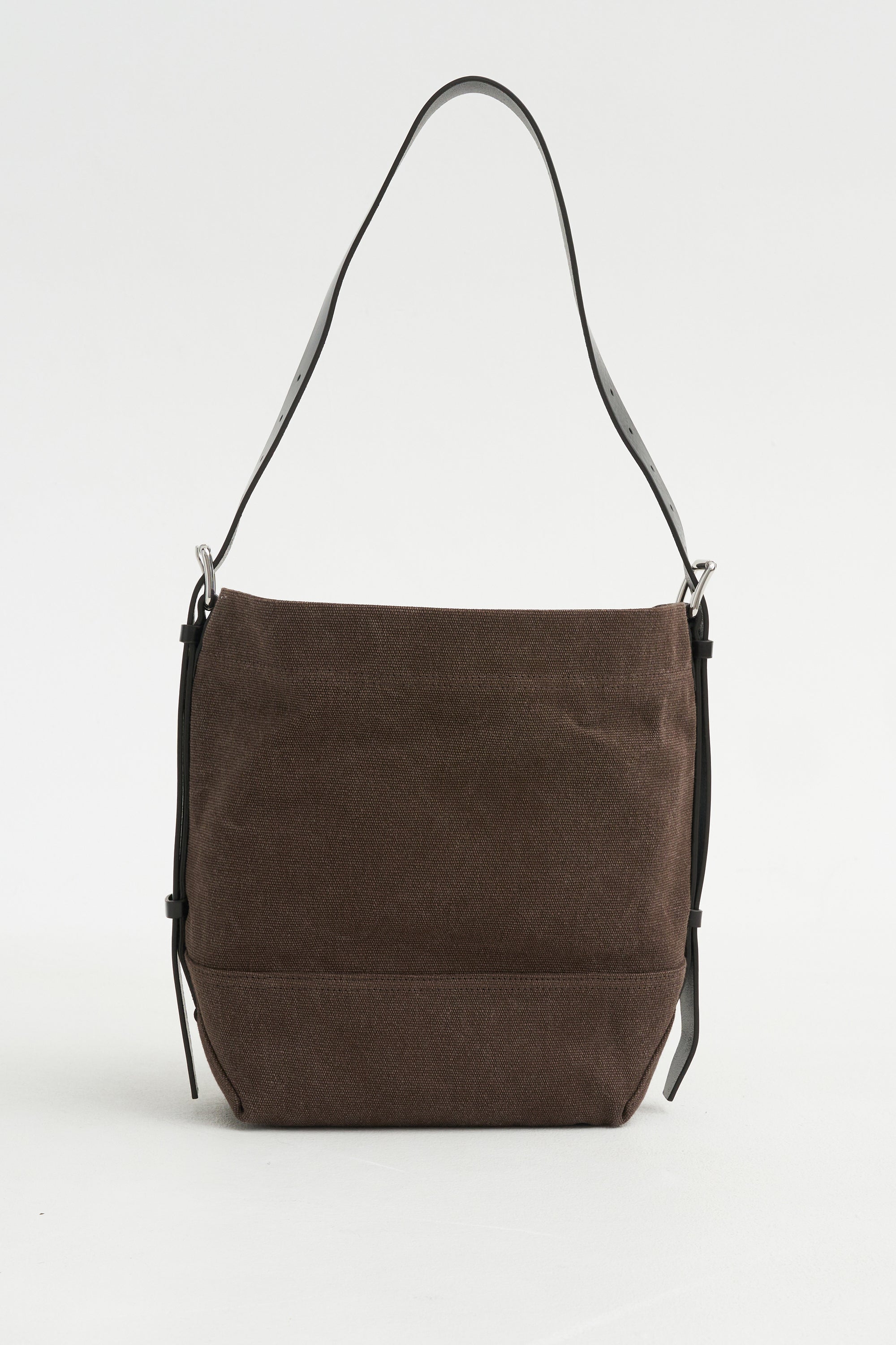 Small Belted Tote, Dark Chocolate