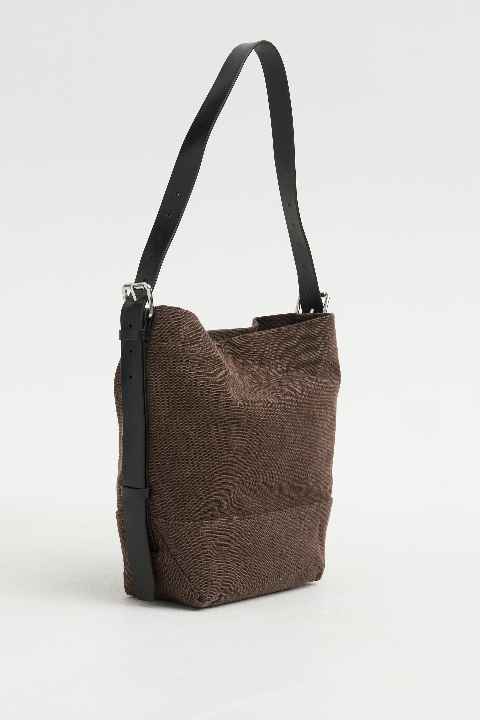 Small Belted Tote, Dark Chocolate
