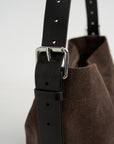 Small Belted Tote, Dark Chocolate