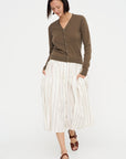 V-Neck Buttoned Cardigan, Mushroom