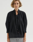 Blouse With Scarf, Black