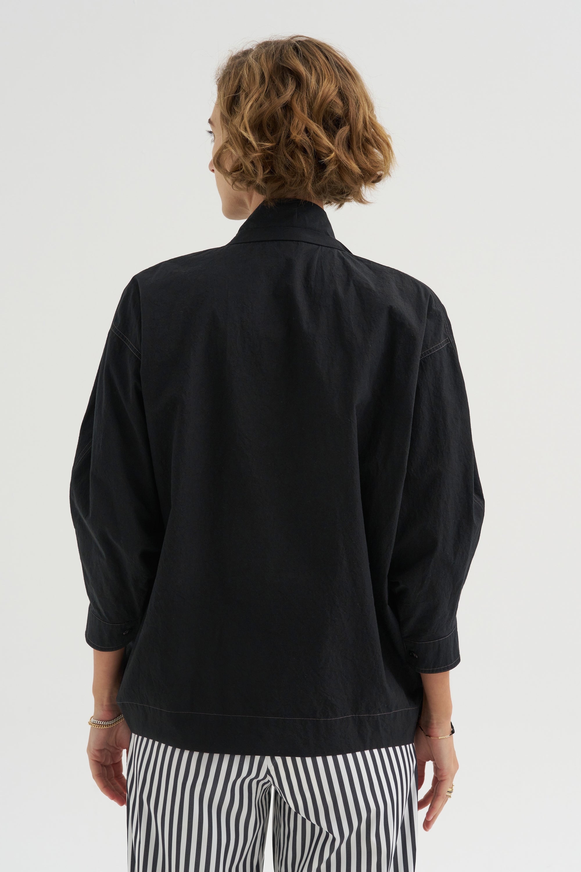 Blouse With Scarf, Black