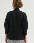 Blouse With Scarf, Black