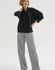 Blouse With Scarf, Black