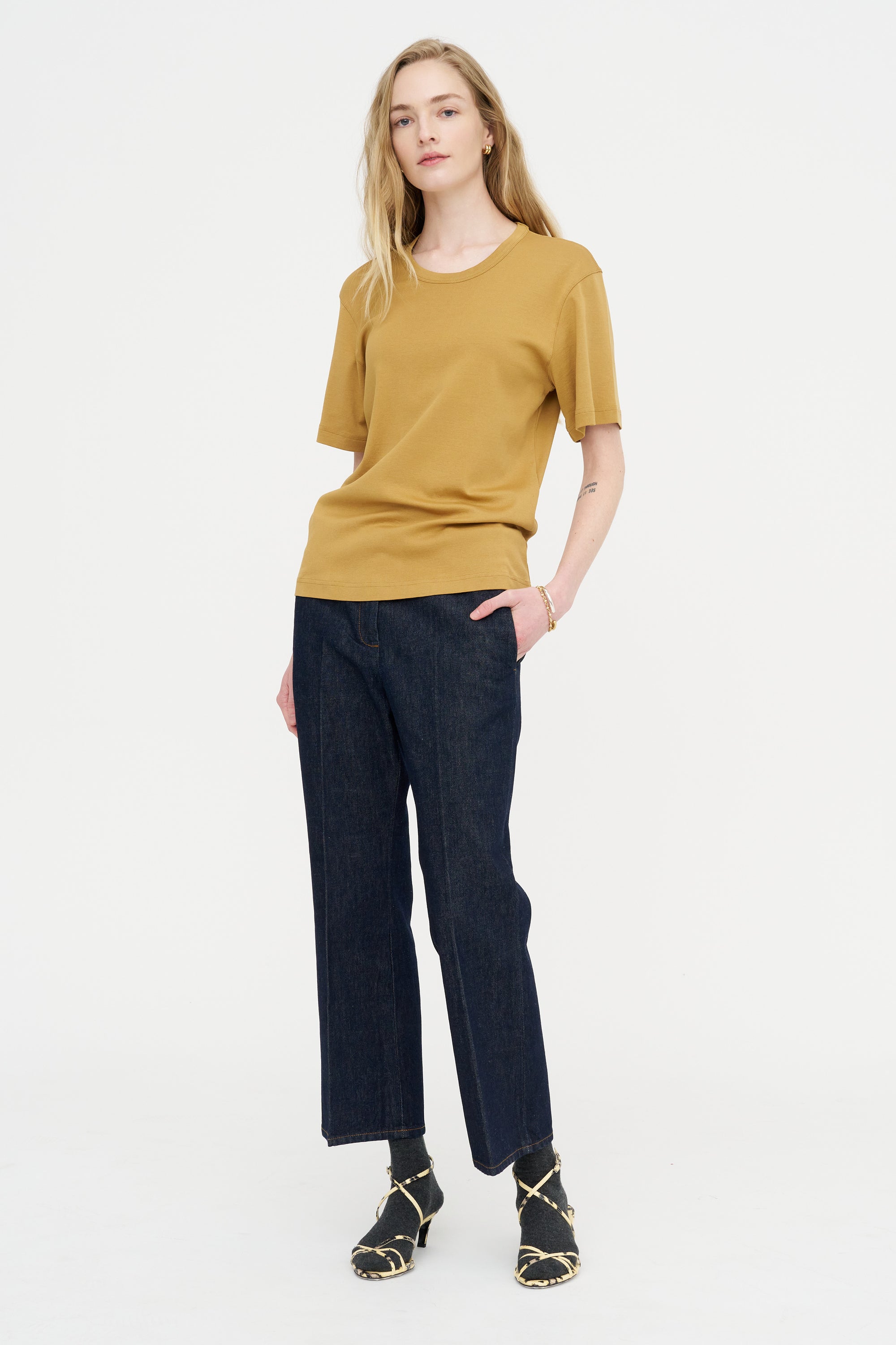 Rib T-Shirt, Ochre