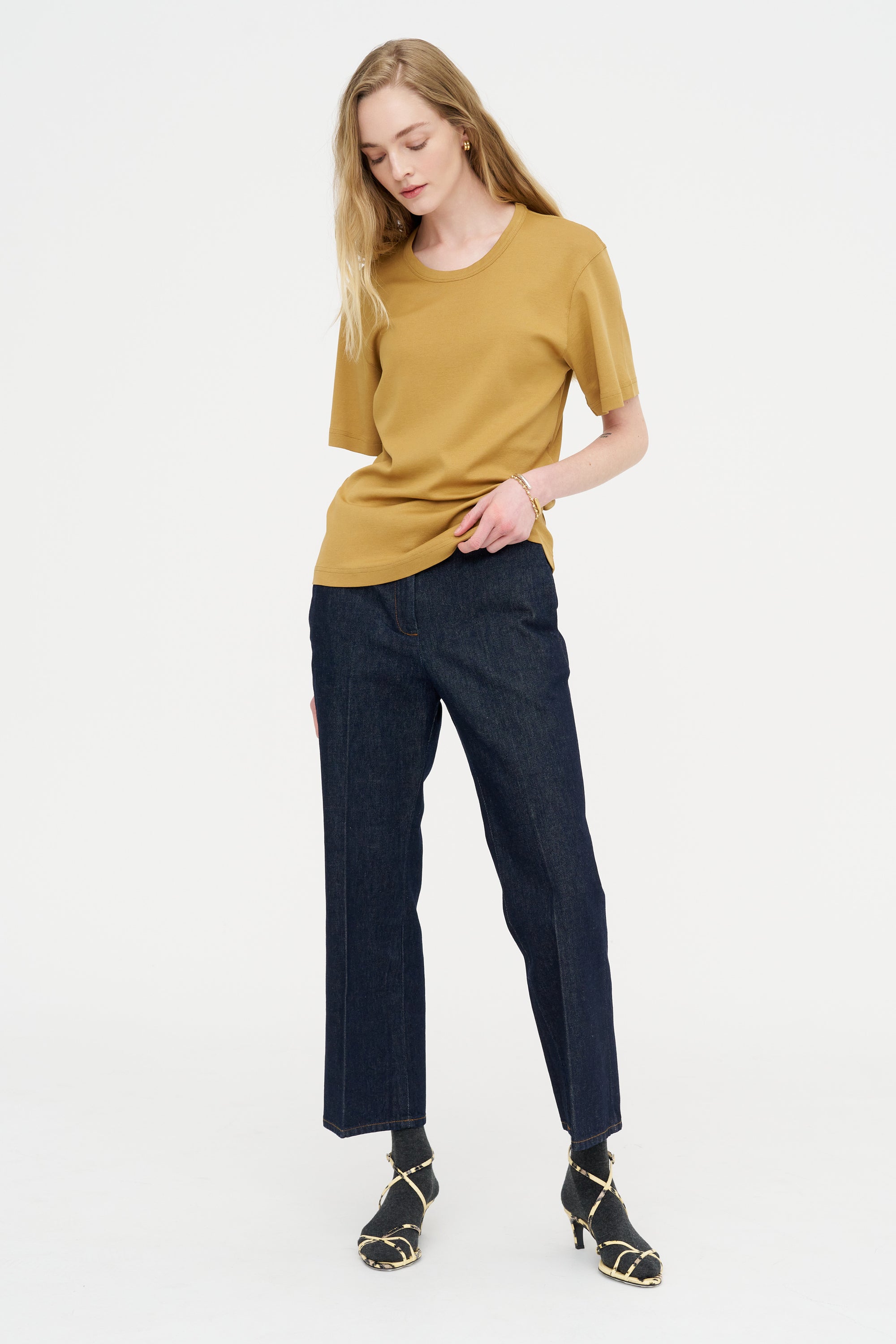 Rib T-Shirt, Ochre