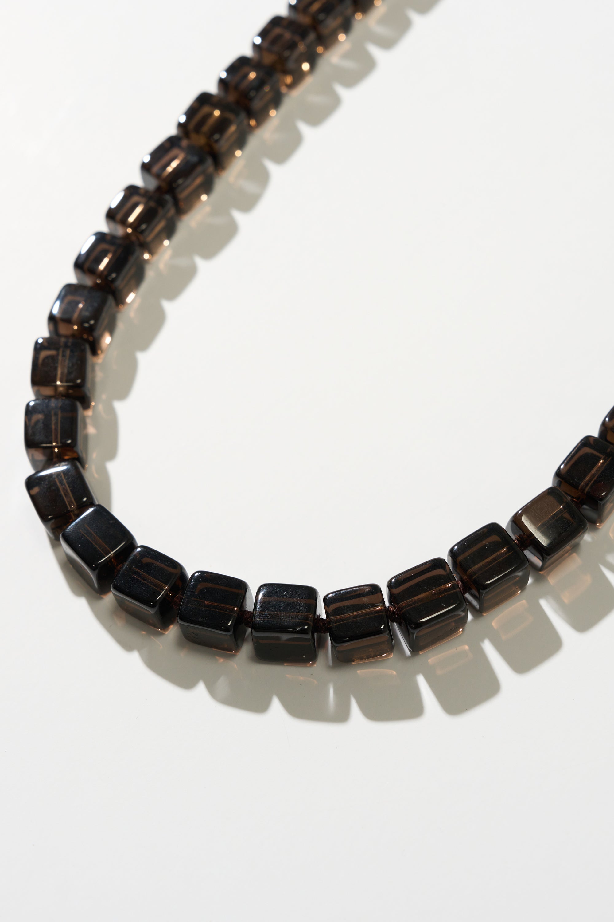 Tina Cube Necklace, Smoky Quartz