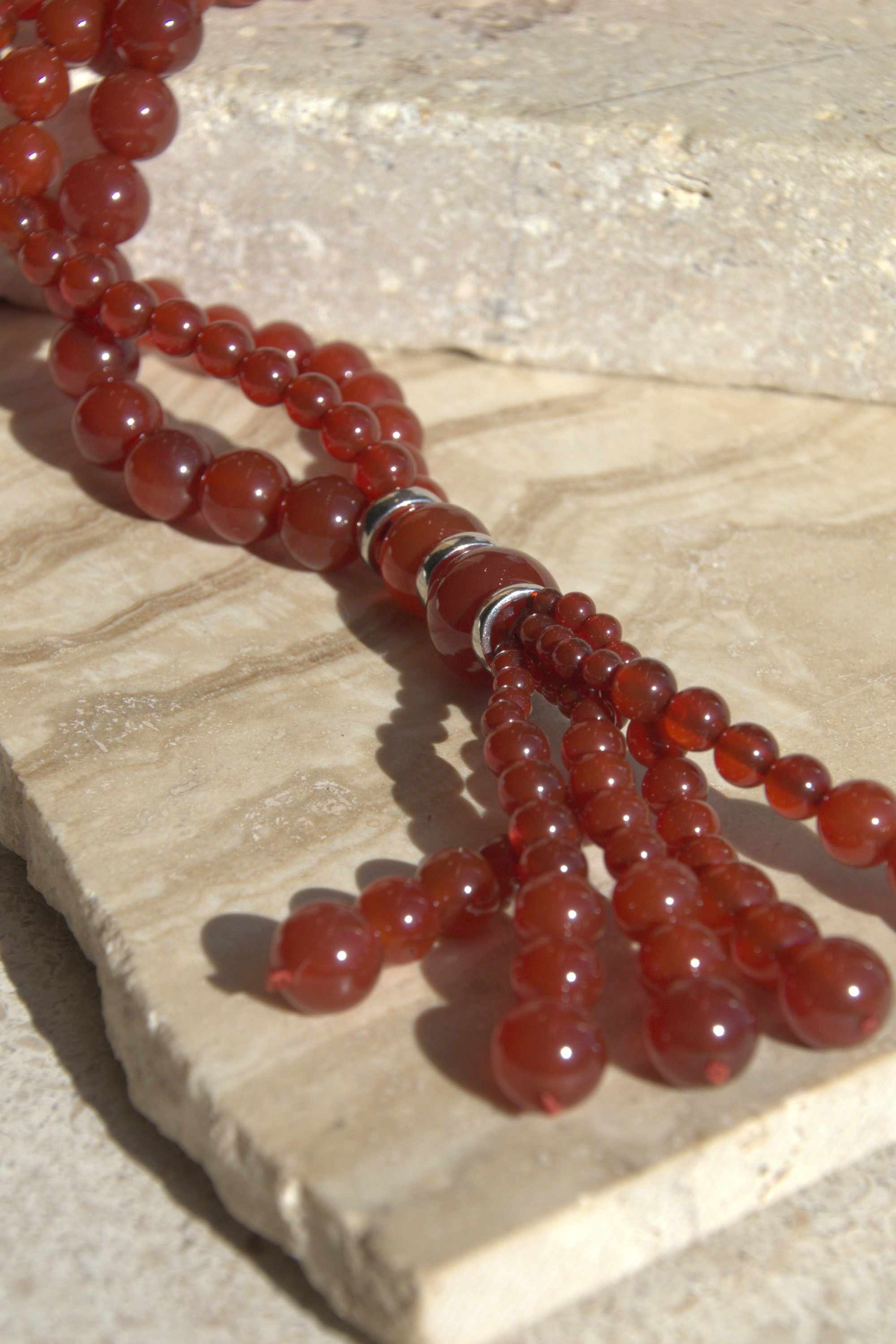 Venice Opera Necklace, Carnelian