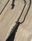 Trinity Tassel Necklace, Onyx