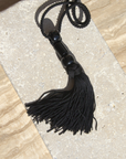 Trinity Tassel Necklace, Onyx
