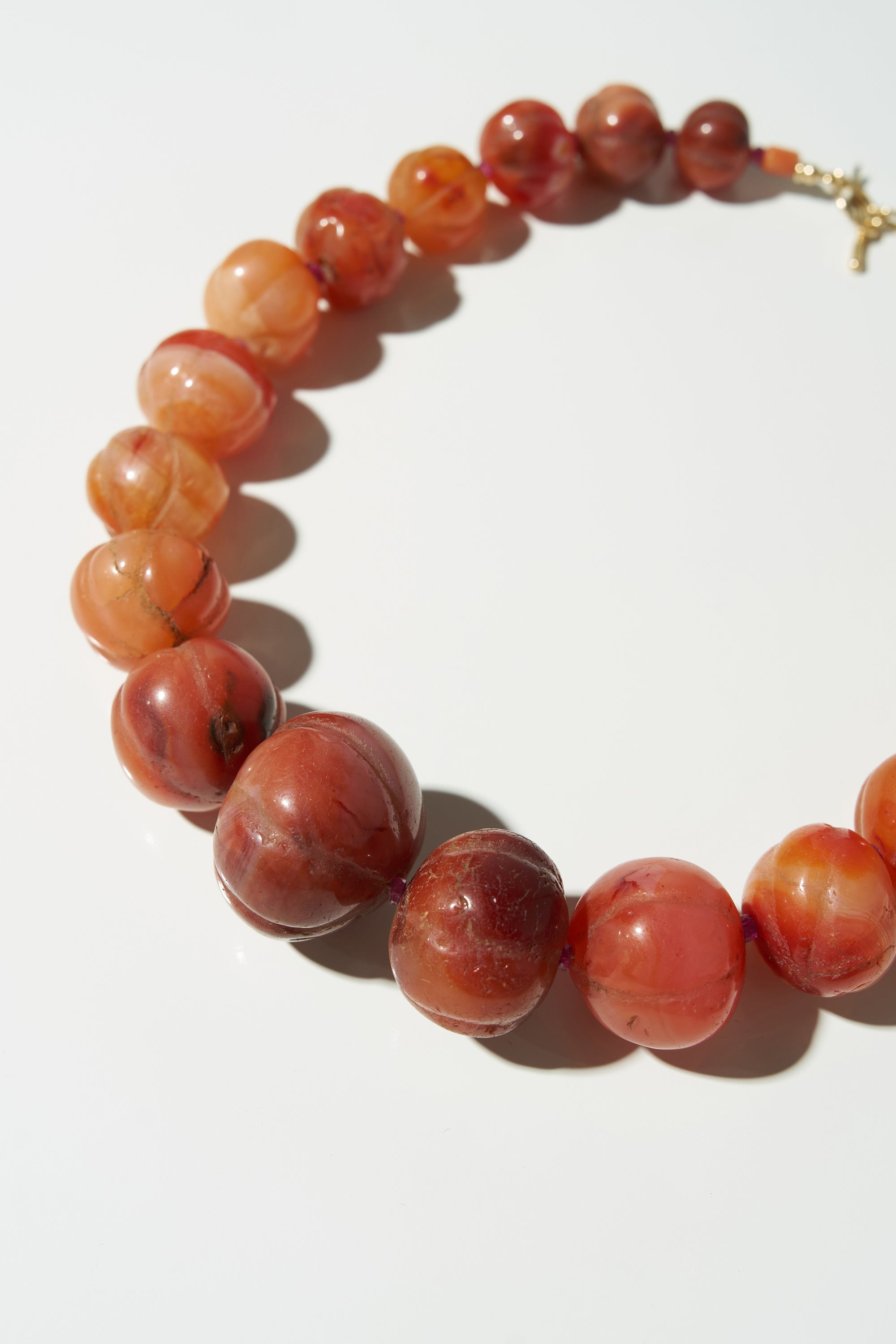 Antique Afghan Carnelian and Ruby Necklace