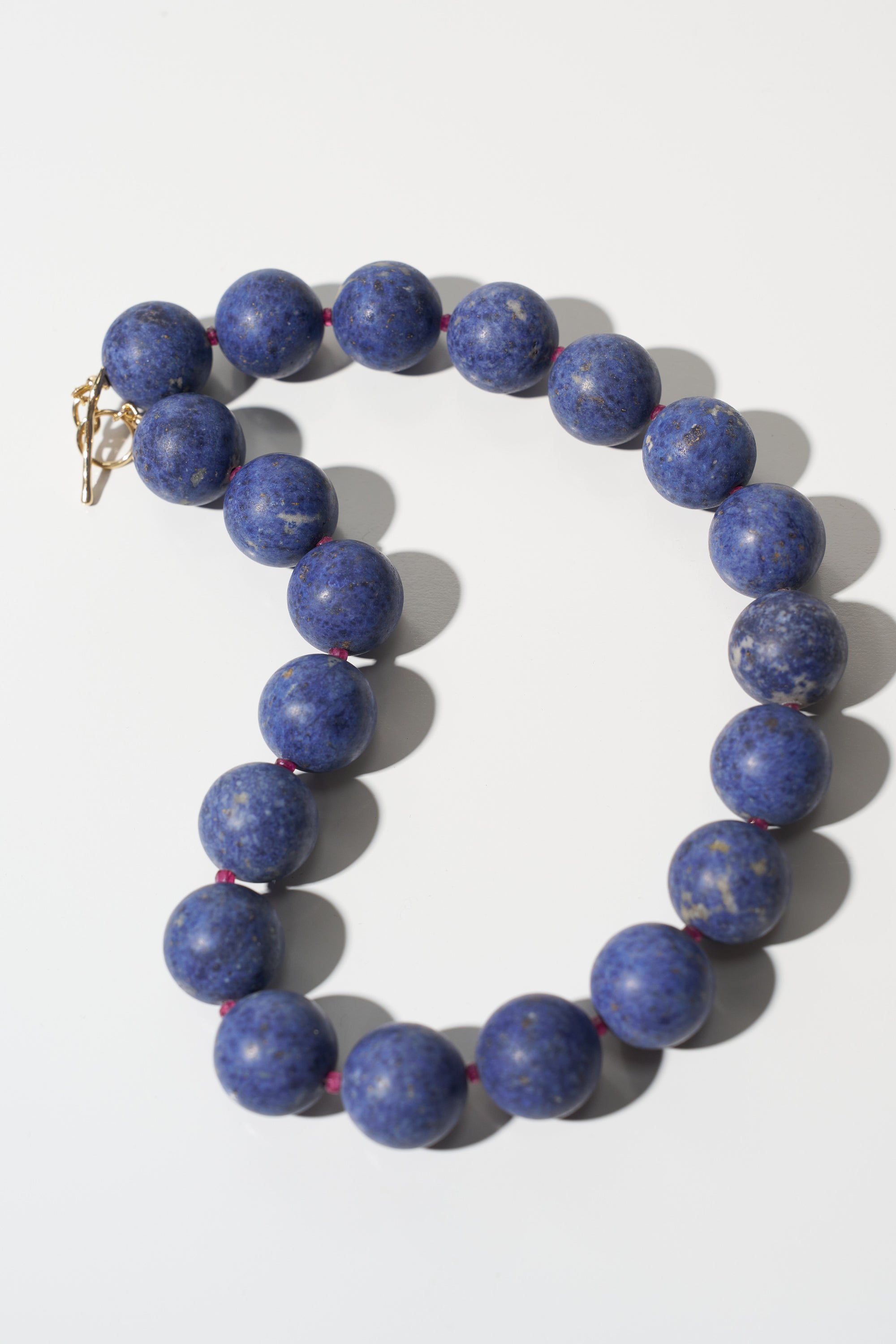 Beaded Necklace, Dumortierite &amp; Ruby