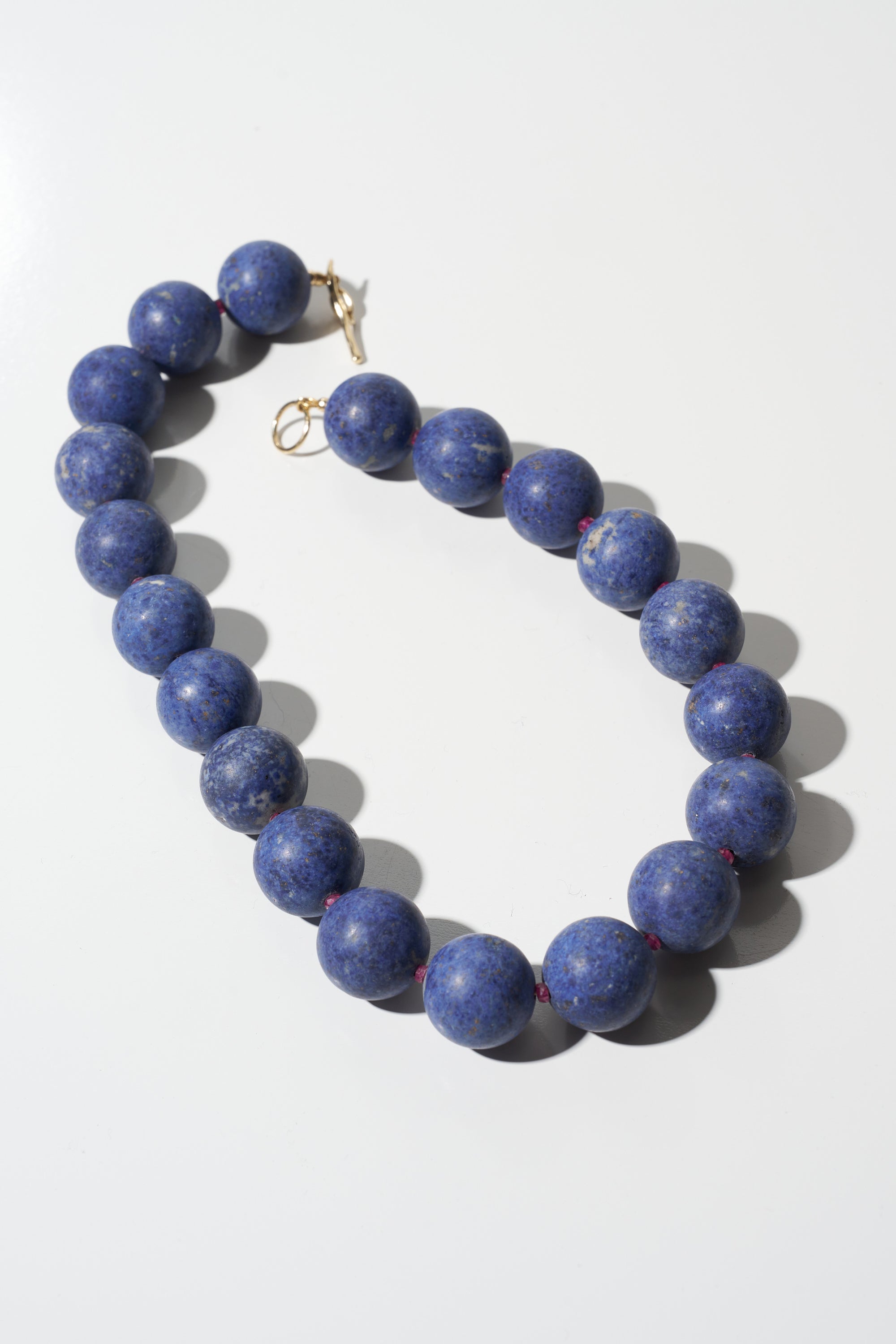 Beaded Necklace, Dumortierite &amp; Ruby