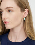 Drop Earring, Quartz & Turquoise