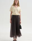 Merino Bow Knit Top, Ivory & Black