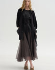 Cashmere Merino Bow Sweater, Black