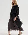 Cashmere Merino Bow Sweater, Black