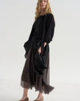 Cashmere Merino Bow Sweater, Black