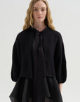 Cashmere Merino Bow Sweater, Black
