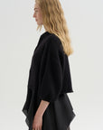 Cashmere Merino Bow Sweater, Black