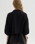 Cashmere Merino Bow Sweater, Black