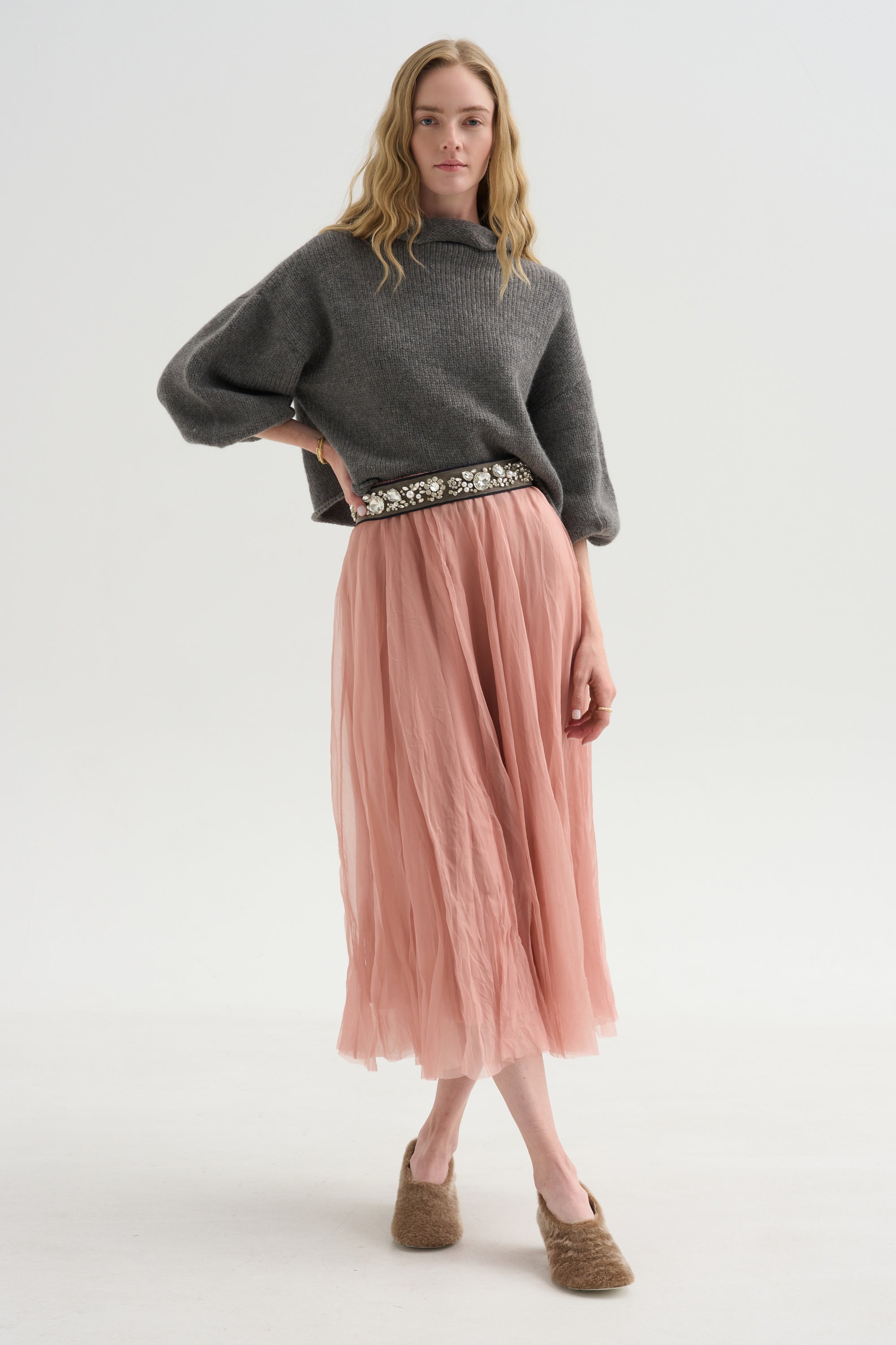 Cashmere Merino Sweater, Charcoal