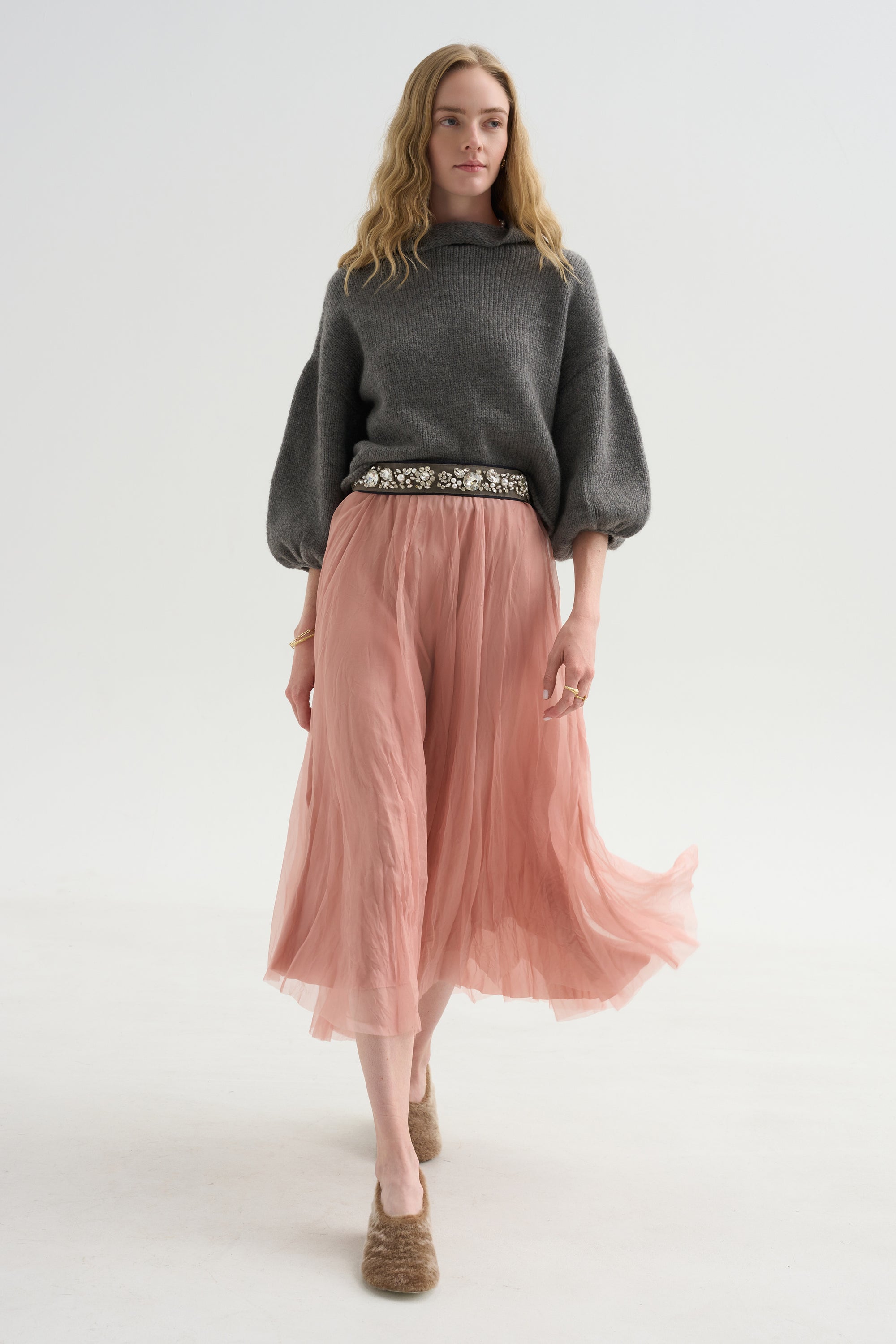 Cashmere Merino Sweater, Charcoal