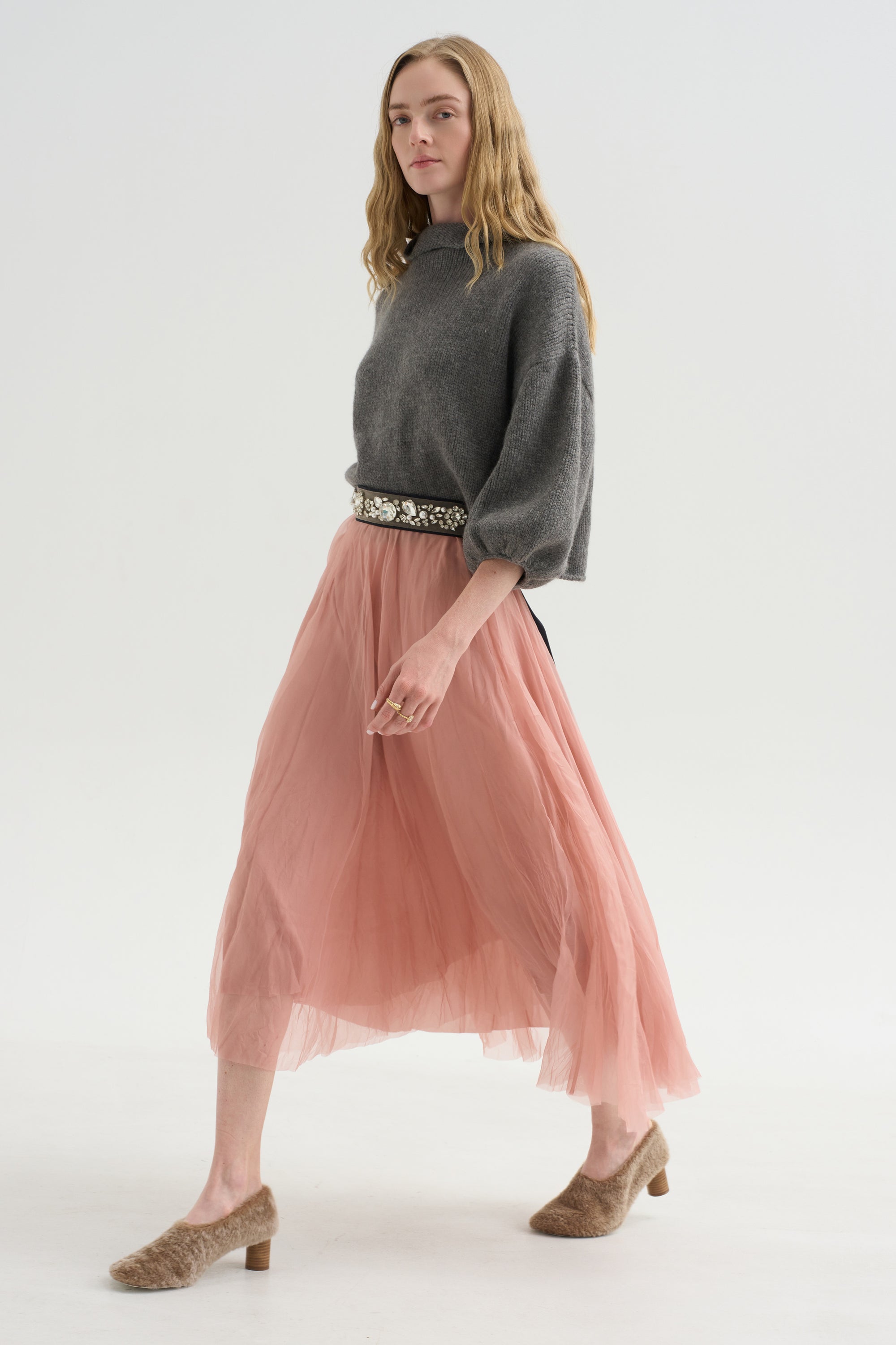 Cashmere Merino Sweater, Charcoal