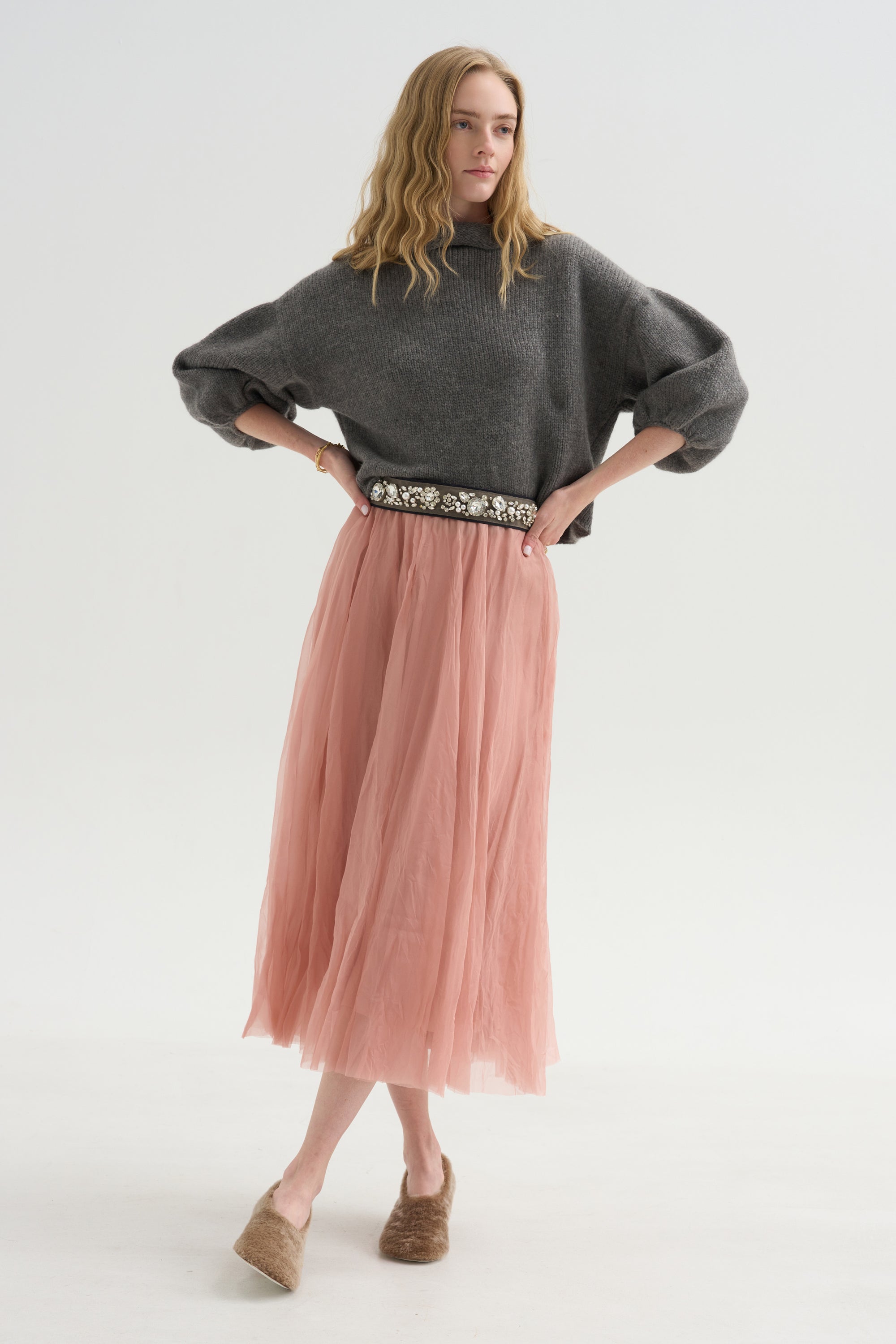 Cashmere Merino Sweater, Charcoal