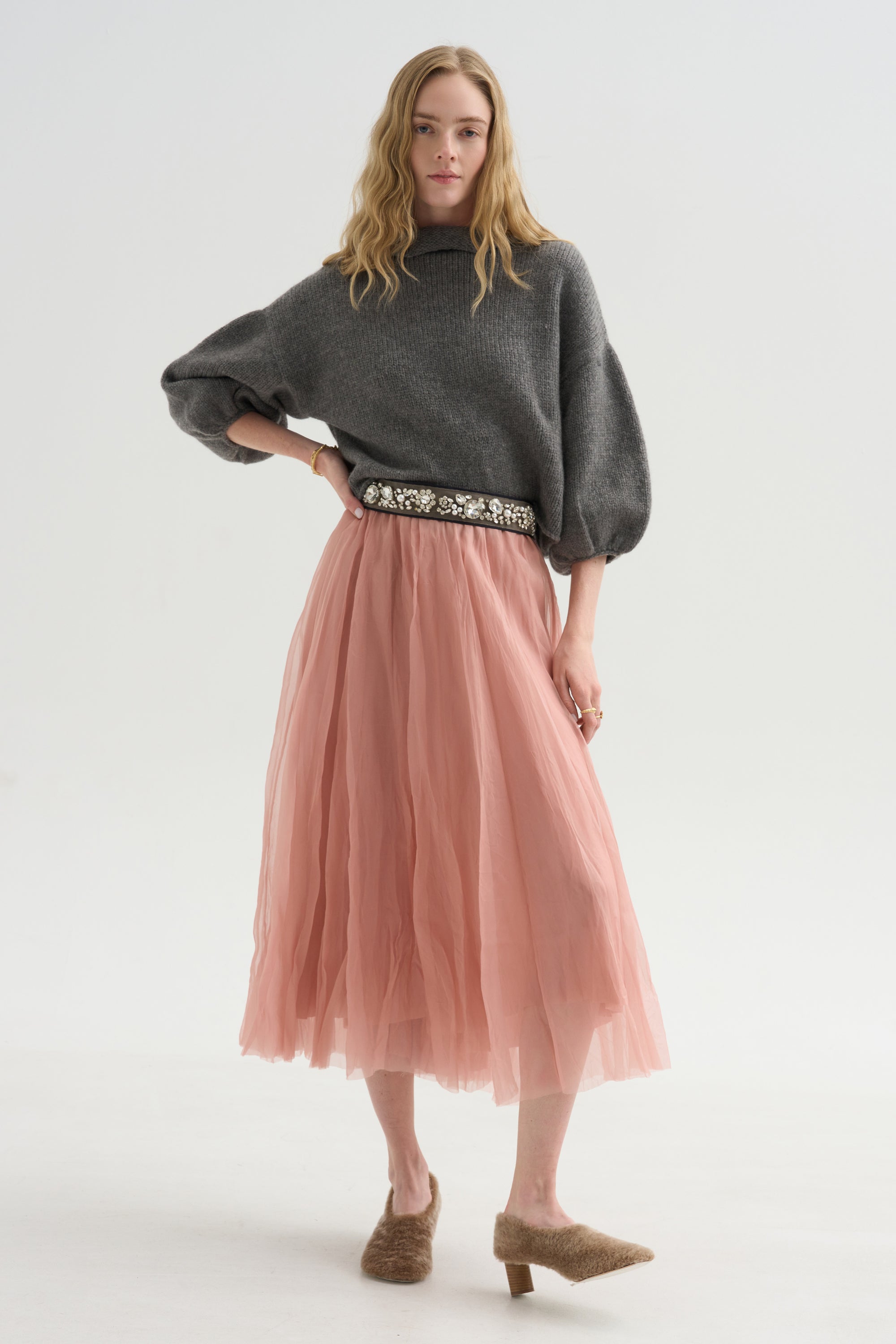 Cashmere Merino Sweater, Charcoal
