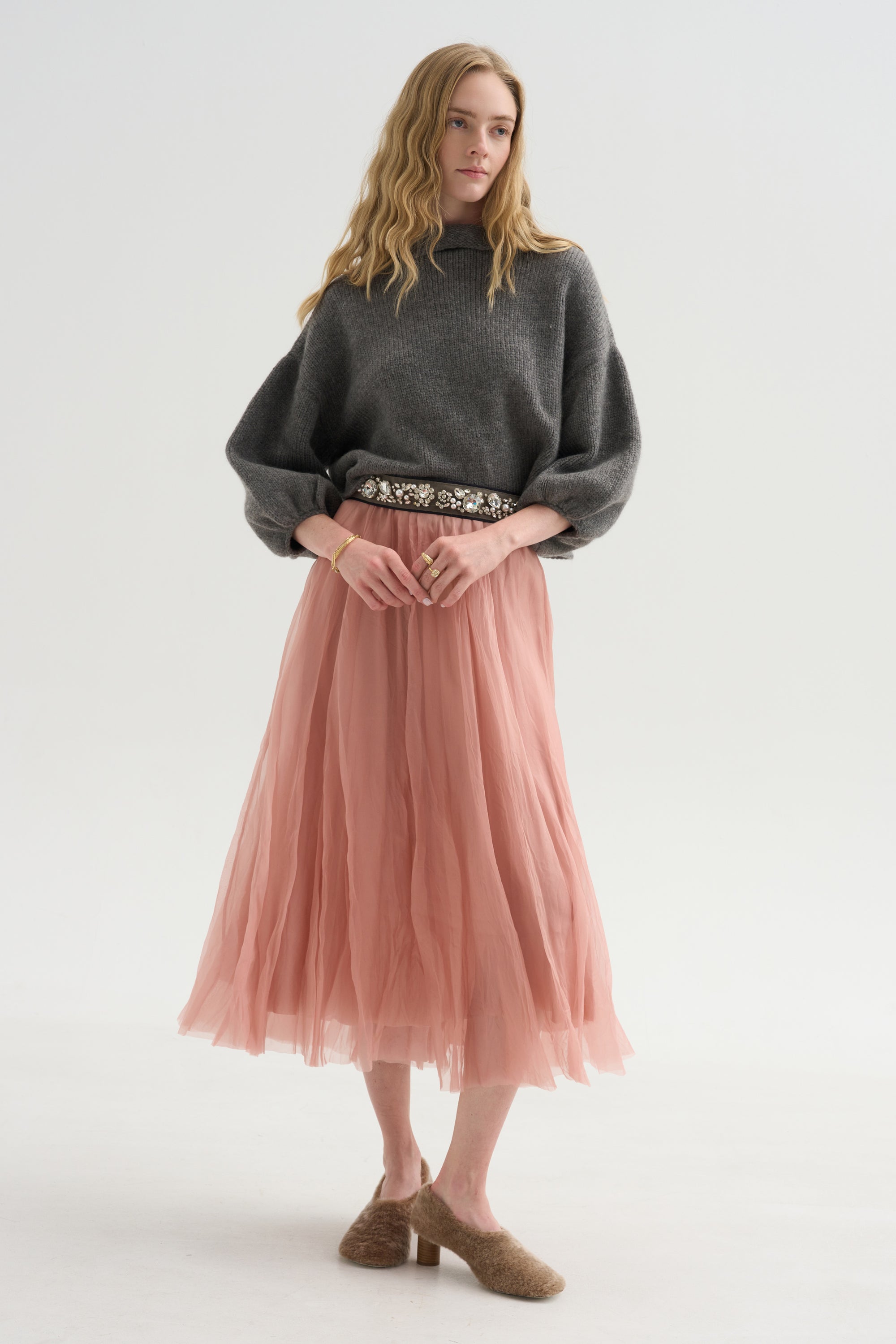 Cashmere Merino Sweater, Charcoal