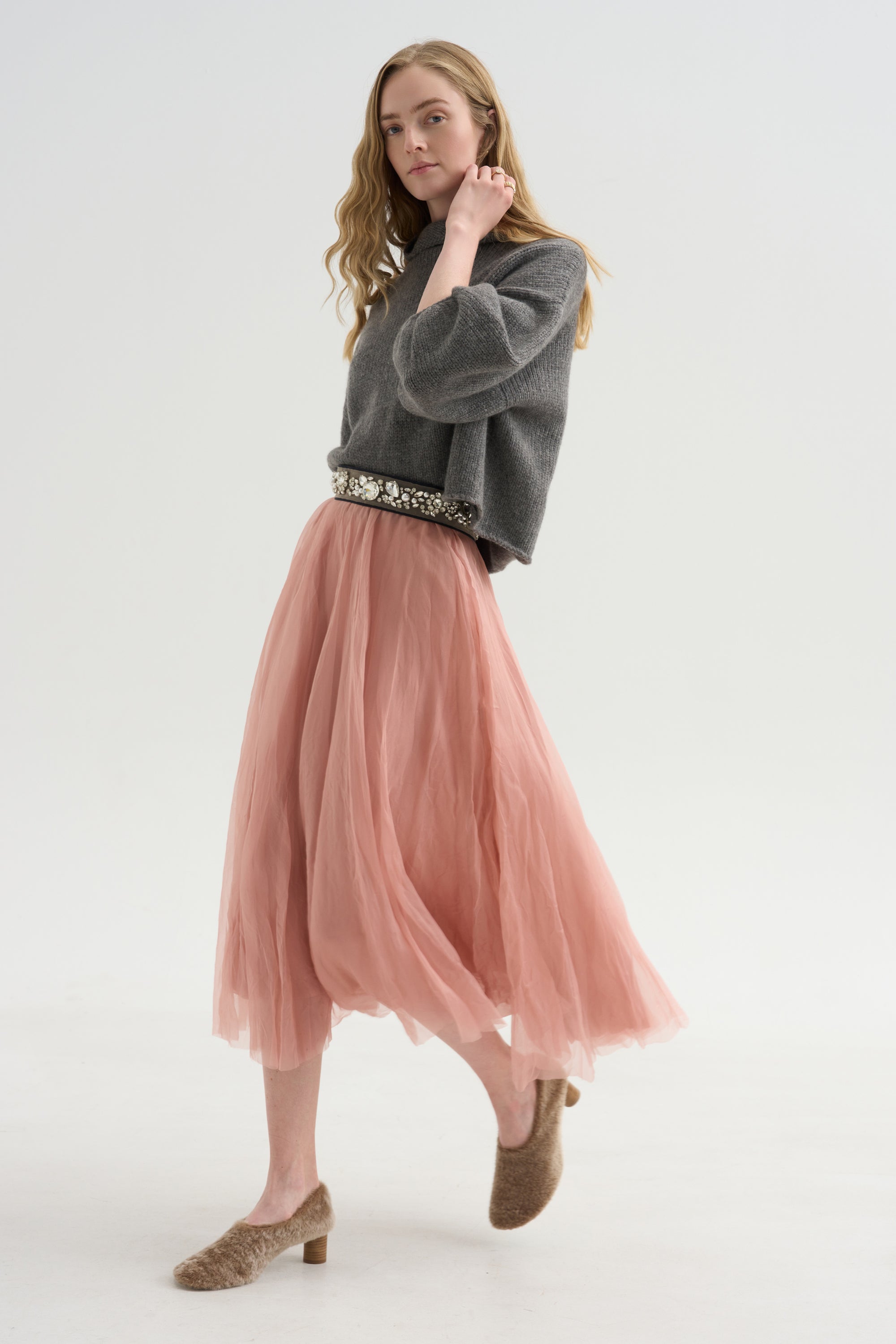 Cashmere Merino Sweater, Charcoal
