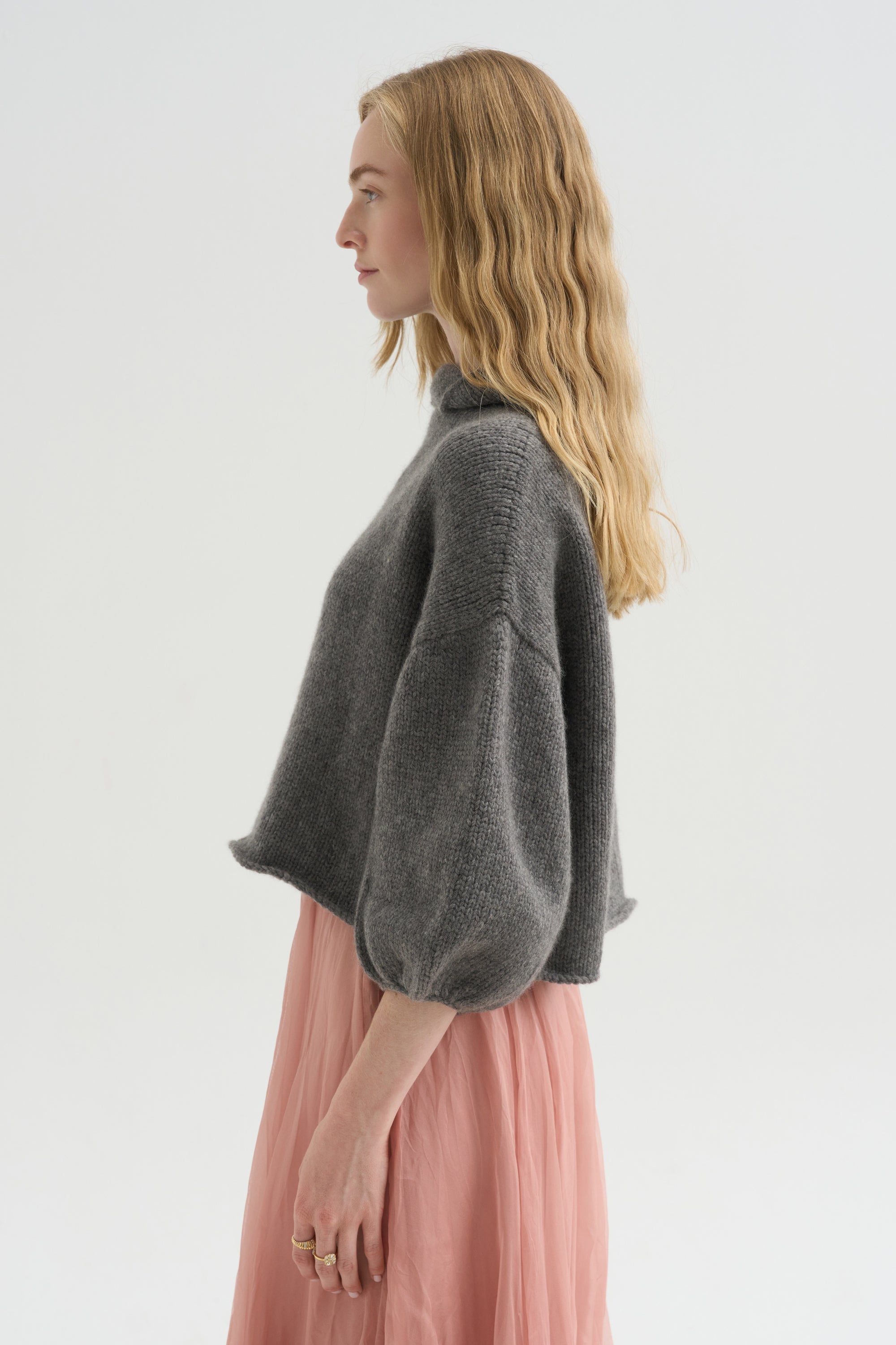 Cashmere Merino Sweater, Charcoal