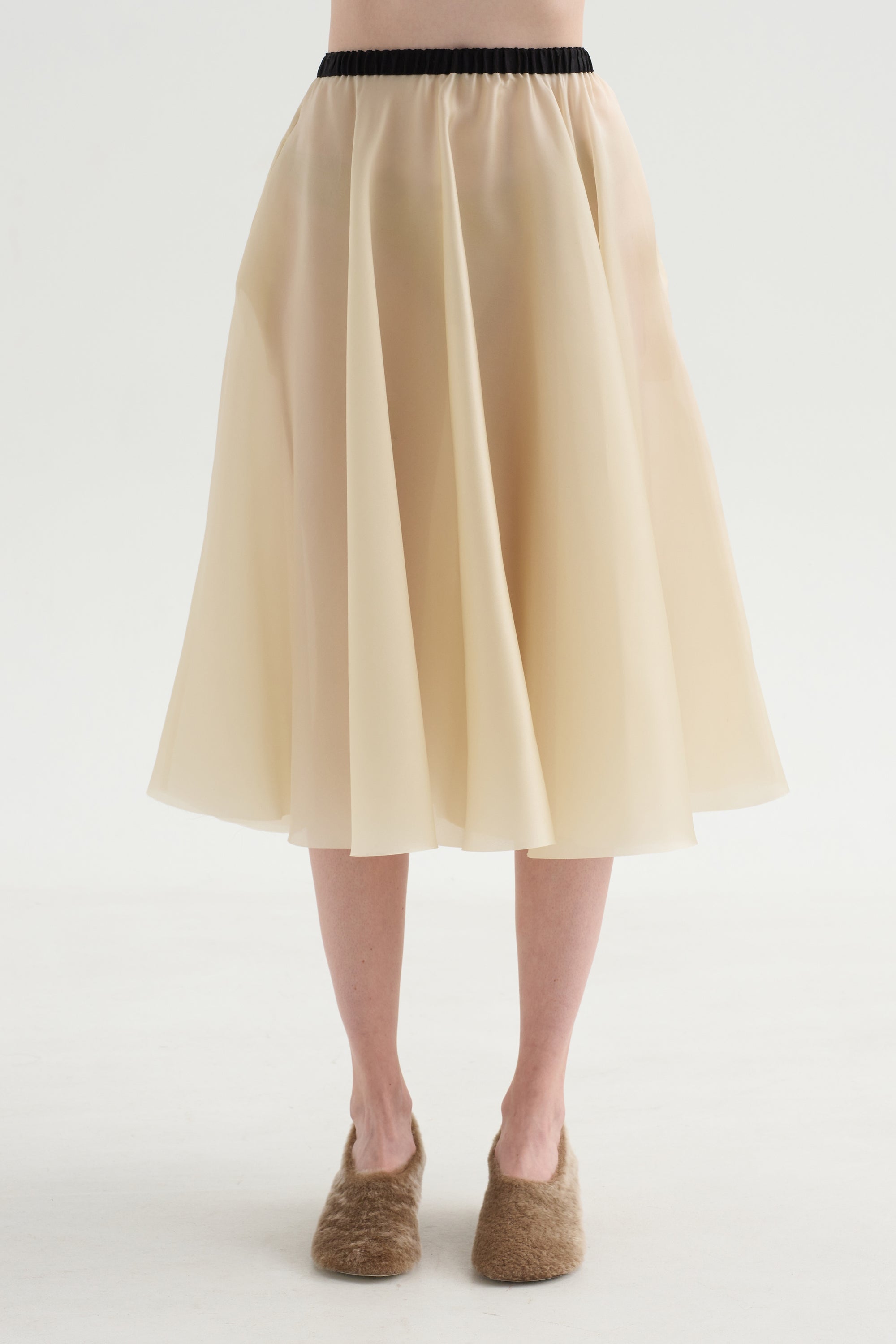 Satin Organza Skirt, Sand
