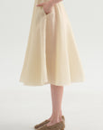 Satin Organza Skirt, Sand