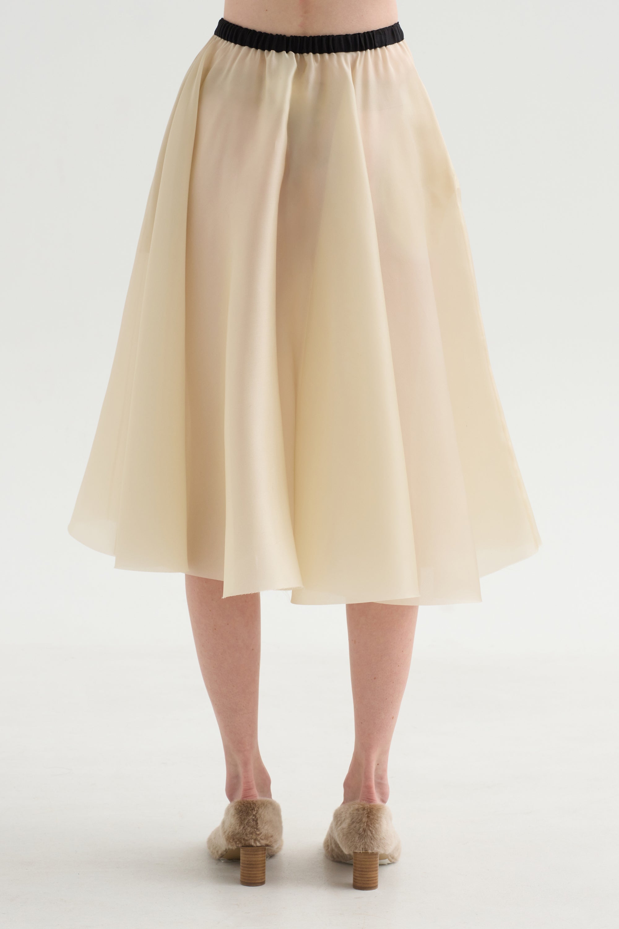 Satin Organza Skirt, Sand