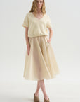 Satin Organza Skirt, Sand