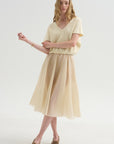 Satin Organza Skirt, Sand